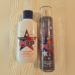 NEW Bath & Body Works Firecracker Pop Full Size Body Wash and Mist Set